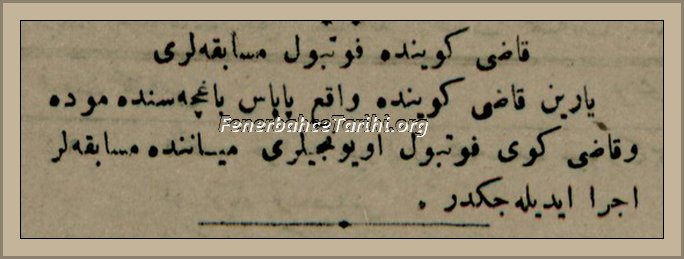 1907 Yılında İstanbul Gazetelerinde Futbol