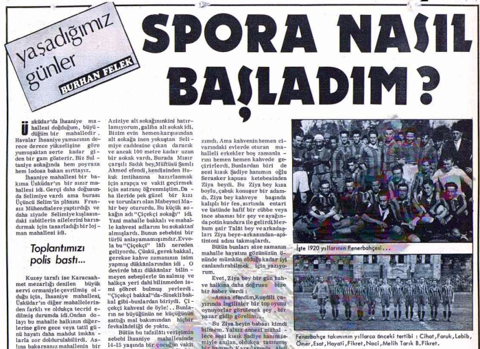 Burhan Felek’in Futbol&nbsp;Hatıraları