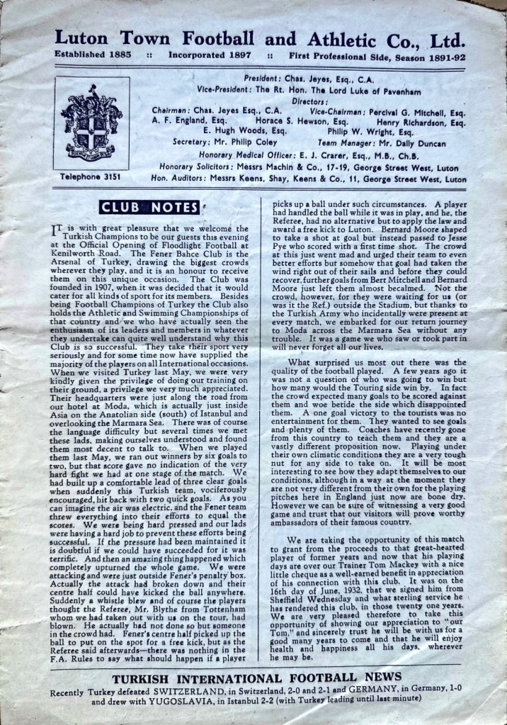 Tarihî Maç Broşürleri VII