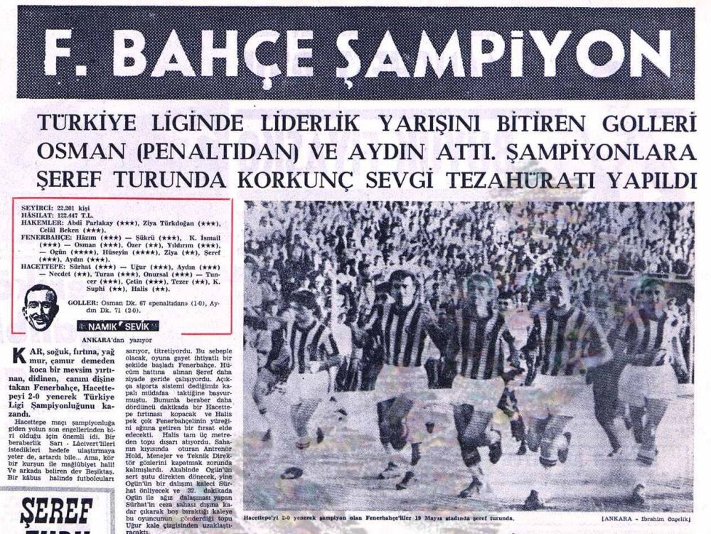 Fenerbahçe’nin On Üçüncü Türkiye Şampiyonluğu