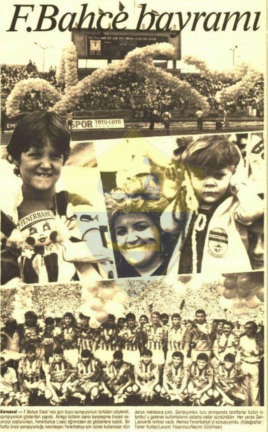 1988-1989 Şampiyonluk Turu kupürlerinden... Fenerbahçe Bayramı!