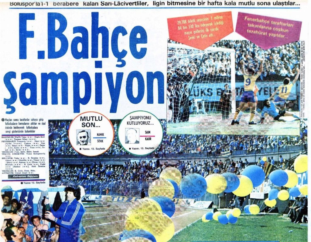 Fenerbahçe’nin On Sekizinci Türkiye Şampiyonluğu