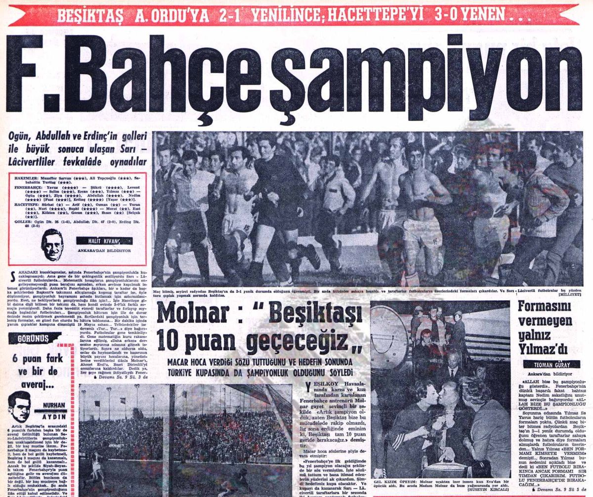 Fenerbahçe’nin On Dördüncü Türkiye Şampiyonluğu