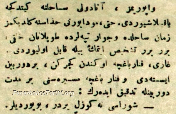 O Fenerbahçe'yi Çok Sevdi