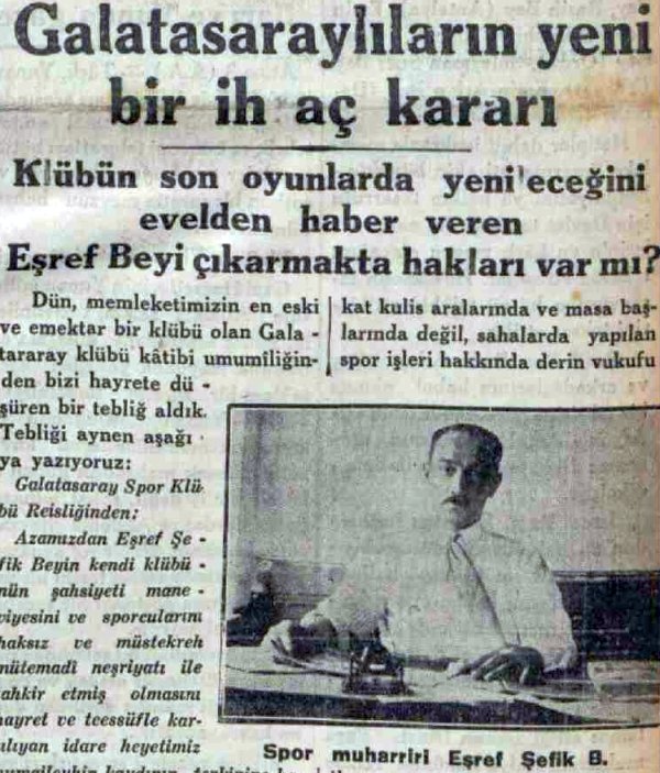 Eşref Şefik Bey’in&nbsp;İhracı