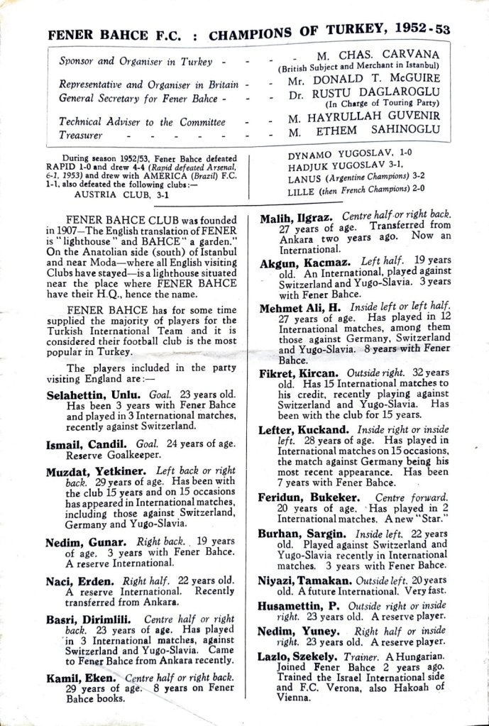 Tarihî Maç Broşürleri VII