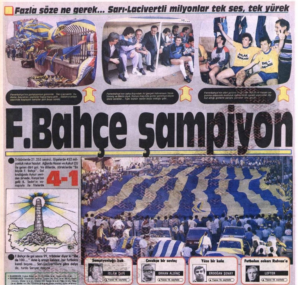 Fenerbahçe’nin Yirmi Birinci Türkiye Şampiyonluğu