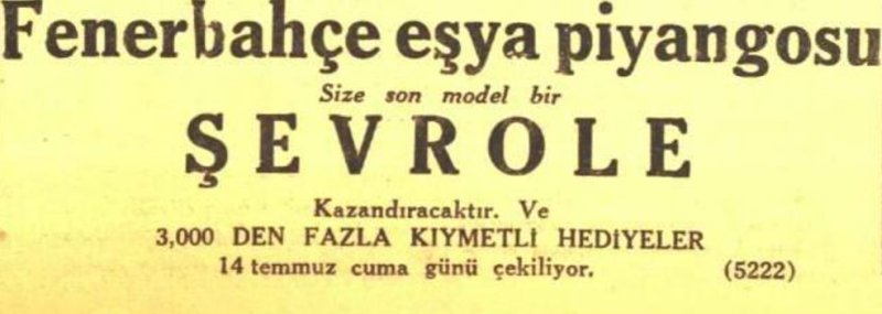 Fenerbahçe Eşya Piyangoları