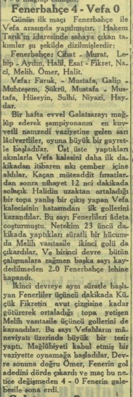 Fenerbahçe Tarihinde Bugün